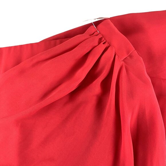 VNTG  Victor Costa Womens Red Ruffle Detail Maxi Pencil Skirt Size 12  USA NWT - Picture 7 of 8